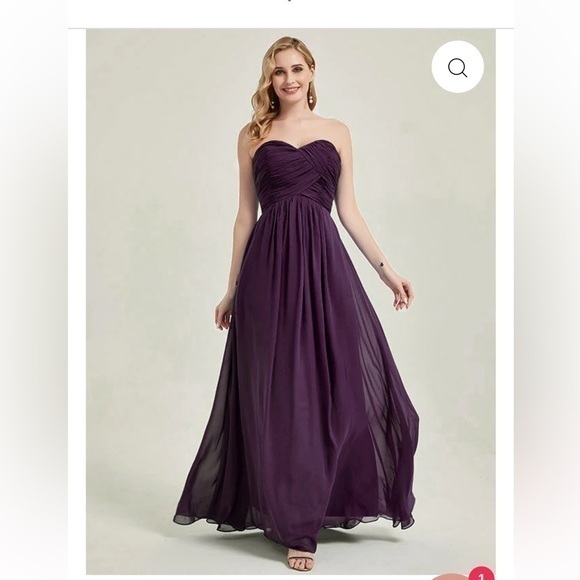 May Queen Dresses & Skirts - New May Queen Strapless Maxi Dress Gown Corset Top Evening Prom Purple Plum 10